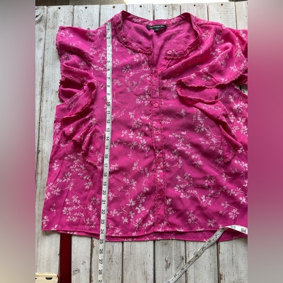 Zac & Rachel Woman | Pink | Flouncy Ruffle Shirt | 2X - Picture 3 of 9